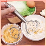 Stainless Steel Dough Whisk Double Ring Egg Beater Flour Whisk Kitchen Dough Whisk Mixer Blender Bread Making Tools For Baking Cake Pizza Mixing Outlo