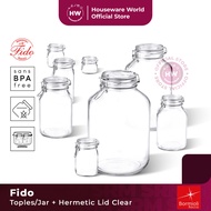 BORMIOLI ROCCO Jar/ Jar Jar + Hermetic Lid Clear Fido 500ml/ 750ml/ 1L/ 1.5L/2L/3L/4L/5L