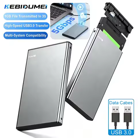 KEBIDUMEI USB 3.0 Type C HDD Enclosure 2.5 Inch SATA SSD External Hard Drive Case 5Gbps Aluminum All
