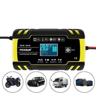 【COOL】 Foxsur 12v 24v 8a Pulse Repair Charger With Lcd Display For Agm Gel Wet Lead Acid Motorcycle Automatic Car Charger