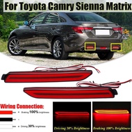 Niscarda 2PCS LED Rear Bumper Reflector Light Red Car Driving Brake Fog Tail Lamp For Toyota Camry Reiz Sienna Venza Wish Matrix