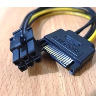 Kabel Power SATA To 8 Pin (6+2) PCIE Converter Power VGA