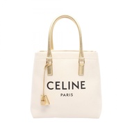 【二手】Celine CELINE Tote Bag Horizo​​ntal Cabas 192162 白色/金色帆布皮革 Horizo​​ntal Cabas Tote Bag 女士二手 B