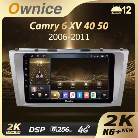Ownice K6+ 2K for Toyota Camry 6 XV 40 50 2006 - 2011 Android 12 Car Radio Stereo Multimedia Player 