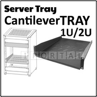 1U 2U 19 Inch Cantilever Server Rack Tray Mount Rack 300/400mm Dept