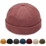 Brimless Skullies Cap Adjustable Landlord Docker Cap Dome Streetwear Beanie Hat