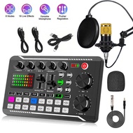 F998 Sound Card Wireless Bluetooth DJ Device Live Sound Cassette RGB Button BM-800 Microphone Dual C