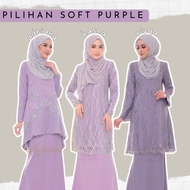 Baju Kurung Moden Lace Lilac / Soft Purple Murah Plus Size BF Friendly