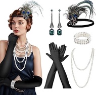 ASFWAGQ Pack of 7 20s Women's Costumes Great Gatsby Party Outfits Set Fashion Costumes Carnival with