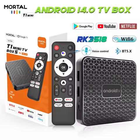 Mortal T1Mini Android 14 TV Box With Netflix 4K Ultra HDR10 RK3518 WIFI6 2G 16G ROM WiFi6 Video Port