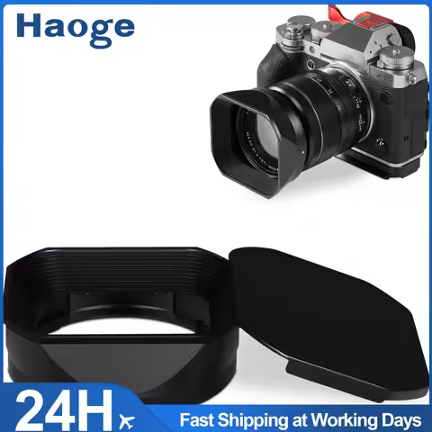 Haoge Metal Square Lens Hood for Fujifilm Fujinon XF 18-55mm F2.8-4.0 R LM OIS & XF 14mm F2.8 R Lens