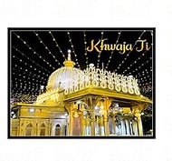 KGN Khwaja Ji Ajmer Black Goldan Home Office Wall Decor Self Adhesive Poster No Glass18x24Inch