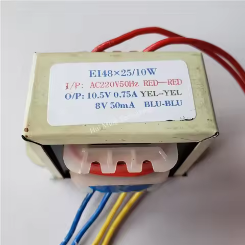 10W EI Transformer 220V To 10.5V 0.75A 8V 50mA Transformers 10VA EI48*25 Air energy water heater hea