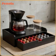 Coffee Capsule Storage Box Espresso Capsule Holder Wooden Practical Dustproof Container for Apartmen