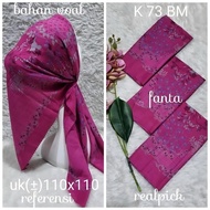 Voal Pattern Square Hijab (CODE 103) Pink Fuchsia Color