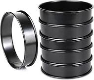 AIDOIT 6pcs English Muffin Rings, 4 Inch Double Rolled Stainless Steel Crumpet & Tart Rings, Non-Sti