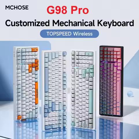 MCHOSE G98 Pro Customized Mechanical Keyboard 0.1ms Low Latency Gasket Structure 8000mAh Tri-mode BT