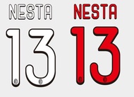 Nameset Nama + Nomor NNS ACM Milan Home Retro 2009 - 2010 - Nesta 13 Home / Away