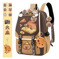 COSE Waterproof Capybara Backpack Oxford Cloth Multi-Compartment Cartoon Animal School Bag Creative 