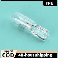 [H·U] 10Pcs 12V 1.2W T5 Glass Light Bulb Dashboard Instrument Panel Brake Light Bulbs PH