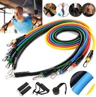 其他品牌 - 【11件套裝】彈力帶 組合拉力帶 一字拉力帶 健身訓練阻力帶 胸肌訓練器材拉力器