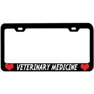 Veterinary Medicine Career Black Steel Metal License Plate Frame Auto Car SUV Tag Holder, M20