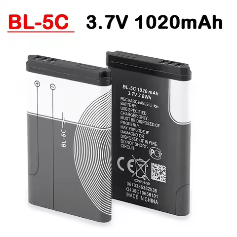 BL-5C 3.7V 1200mAh Mobile Phone Battery For BL-5C 1100 6230 6600 1108 1112 1200 n70 n91 N-Gage Repla