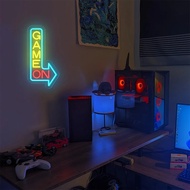 GAME ON Neon Sign LED Neon Light for Game Rooms Bedrooms Clubs Man Caves Gamers Gift Room Wall  Hang
