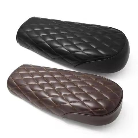 530MM Vintage Retro Motorcycle Cafe Racer Flat Seat Cushion Hump Saddle Black and Brown Color For CG