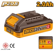 INGCO  แบตเตอรี่ 20V แบตเตอรี่ Lithium-Ion ขนาด 2 AH รุ่น FBLI20011 ใช้งานกับINGCO TOTALได้