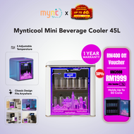 Mynticool Beverage Cooler 45L Mini Bar Chiller Fridge Mini Showcase Single Door LED Display Gaming N