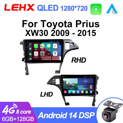LEHX 2din Carplay For Toyota Prius 3 XW 30 2009 - 2015 RHD Android Auto Car Radio Multimedia Video G