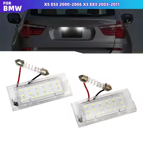 2pcs Canbus LED Number License Plate Light Error Free white for BMW X5 E53 1999-2006 X3 E83 2003-201