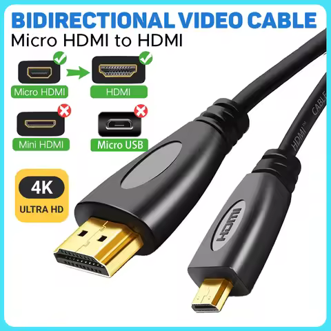 【Fast Delivery】1M/1.5M Micro HDMI To HDMI Cable Converter 3D 1080P 4K HDMI Cable High Speed Adapter 