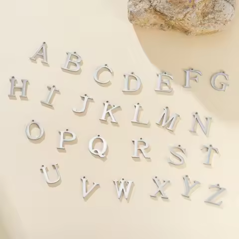 26 pcs/lot Capital Letter Charm Stainless Steel Alphabet Pendant for Necklace Bracelet Earring Jewel