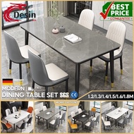 【In stock】ZCM Dining Table Marble Slate Dining Table Household Small Apartment Dining Table And Chair Combination Set DOK4
