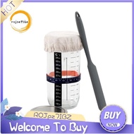 1Set Glass Airtight Jar Sourdough Maker Natural Fermentation Jar +Lid and Scale Dough Fermentation K