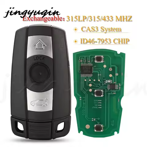 jingyuqin Remote Smart Key Exchangeable 315 FSK/315 ASK/433MHz ID46 7953 For BMW CAS3 System E92/93 