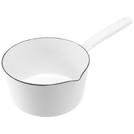 1.3L Japanese Style White Ceramics Milk Pot Kitchen Cooking Pan Pot Stewpan Saucepan with Long Handl