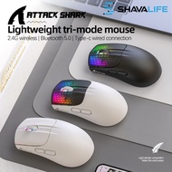 Attack Shark X5 Mouse Wireless Bluetooth Mouse USB Receiver RGB Mouse DPI 4000 Rechargeable Lightwei