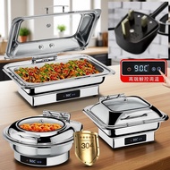 【In Stock】Electric Chafing Dish Buffet Set 3 Pan 9.5 Quart Food Warmer Buffet Servers and Warmers wi