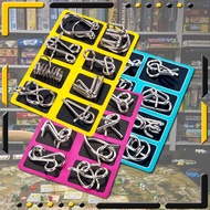 Metal Wire Puzzle Set of 8 with Pouch Brain Teaser IQ Test Disentanglemen Iron Link Unlock Interlock