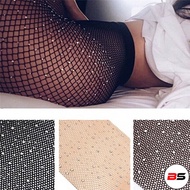 BS Summer Fishnet Diamond Pantyhose Women Sexy Fashion Shiny Net Tights Female Slim Rhinestone Mesh 