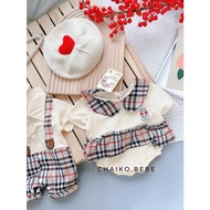 Cotton checkered Bodysuit for boys & girls made in Korea brand Iksan.Bébe