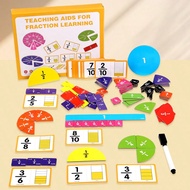 Children's Rainbow Fraction Learning Set, Math Numerator Denominator Addition Subtraction Operations
