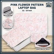 (11~15 Inch)Typo Laptop Bag Pink Flower Pattern Laptop Sleeves Matebook Bag Waterproof Shockproof Pr