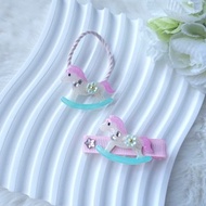 手繪木馬髮飾 髮圈髮夾 熱縮片滴膠 UV Resin hair accessories