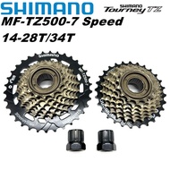 Bicycle SHIMANO MF TZ500 7 Speed Bicycle Freewheel 14-28T 14-34T Sprocket MTB Road Folding Bike Cycl