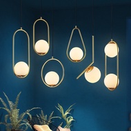 Simple Unique Ball Glass Small Chandelier Clothing Store Restaurant Bar Bedroom Bedside Single Head 