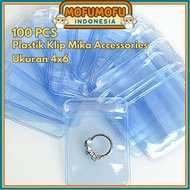 100pcs Plastic Clips 4x6 Accessories Size Clip BR277 Thick Gem Mica Plastic